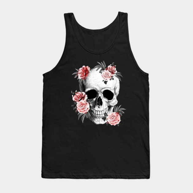 skeleton,floral,flower skull, roses Tank Top by Collagedream